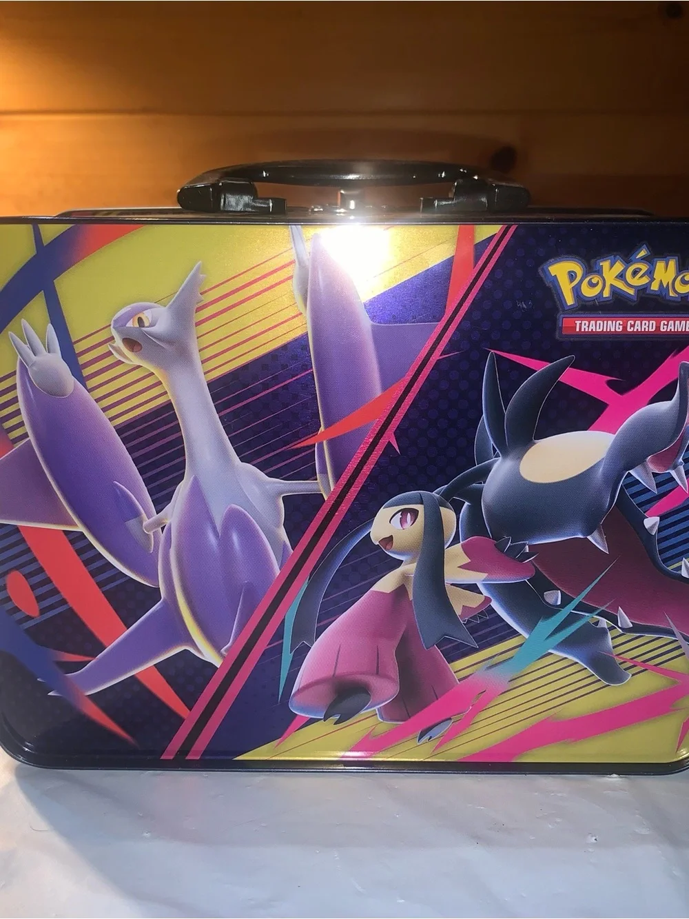 Pokemon Tin Lunchbox - Blue, Purple, Red, Yellow, Green